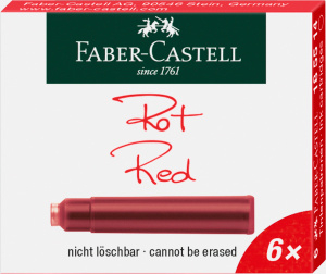 Faber-Castell Tintenpatronen  Standard, 6x Rot